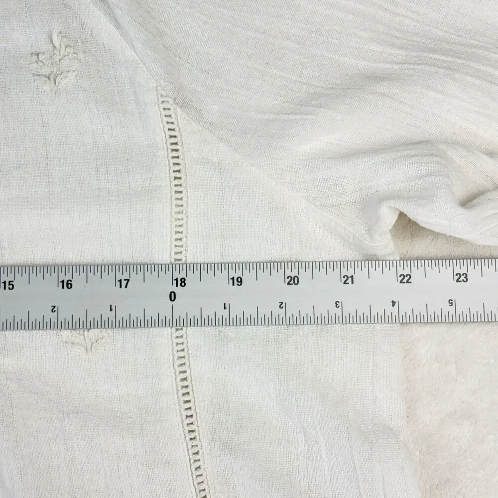 House of Harlow 1960 Boho Top Size L Ivory Embroidered Romantic Cottagecore - Picture 15 of 15